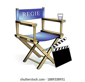 Director chair isolated on white background. - vector illustration