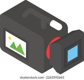 director chair isometric Concept, Vector Color Icon Design, Video blogger Symbol, vlogger or videography equipment Sign, motion pictures and film maker Stock illustration