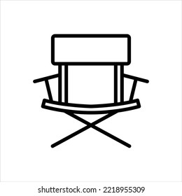 Director chair line icon vector graphic illustration