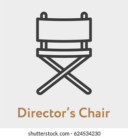 Director Chair Minimal Flat Line Outline Stroke Icon Pictogram Symbol