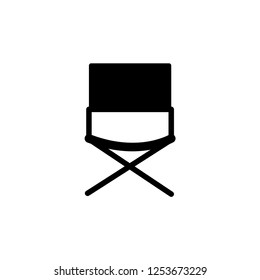 Director Chair. Relax, Picnic. Vacation, Holiday. Film Maker, Directing Symbol for Info Graphic, Design Elements, Websites, Presentation and Application - Vector.