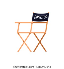 Director chair semi flat RGB color vector illustration. Movie filming set equipment. Best creators team. Director place for mananging plot isolated cartoon character on white background