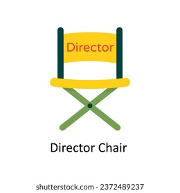Director Chair  vector Flat Icon Design illustration. Symbol on White background EPS 10 File 