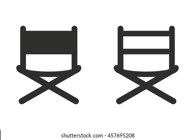 Director chair vector icon. Illustration isolated on white background for graphic and web design.