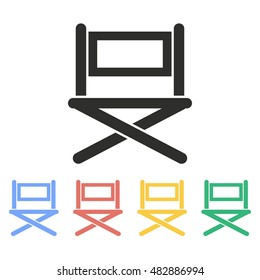 Director chair vector icon. Illustration isolated on white background for graphic and web design.