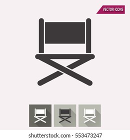 Director chair vector icon. Illustration isolated for graphic and web design.