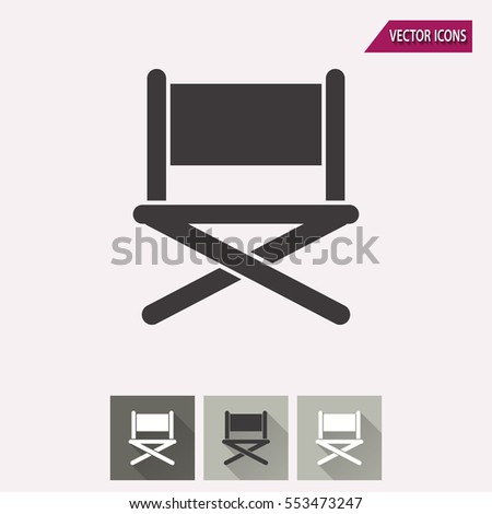 Director chair vector icon. Illustration isolated for graphic and web design.