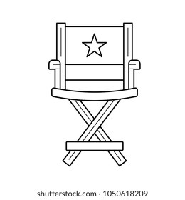 Director chair vector line icon isolated on white background. Director chair line icon for infographic, website or app. Icon designed on a grid system.