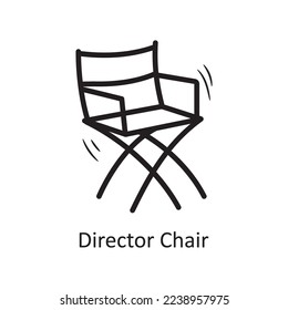 Director Chair vector outline Icon Design illustration. Entertainment Symbol on White background EPS 10 File