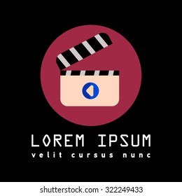 Director clapper board icon. Flat vector related icon. It can be used as - logo, pictogram, icon, infographic element. Props for video.