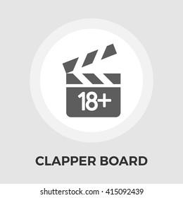 Director clapperboard icon vector. Flat icon isolated on the white background. Editable EPS file. Vector illustration.