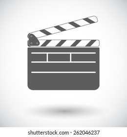 Director clapperboard. Single flat icon on white background. Vector illustration.
