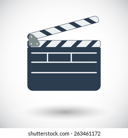 Director clapperboard. Single flat icon on white background. Vector illustration.