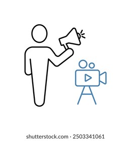 director  concept line icon. Simple element illustration. director  concept outline symbol design.