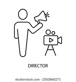 director  concept line icon. Simple element illustration. director  concept outline symbol design.