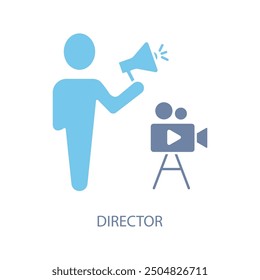 director  concept line icon. Simple element illustration. director  concept outline symbol design.