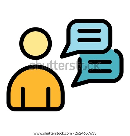 Director conference icon. Outline director conference vector icon color flat isolated