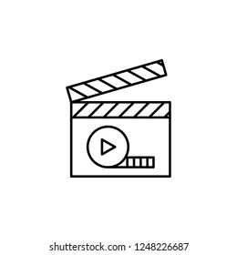 director cracker icon. Element of video products outline icon for mobile concept and web apps. Thin line director cracker icon can be used for web and mobile