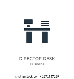 Director desk icon vector. Trendy flat director desk icon from business collection isolated on white background. Vector illustration can be used for web and mobile graphic design, logo, eps10