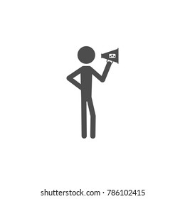 director with a horn icon. Cinema element icon. Premium quality graphic design. Signs, outline symbols collection icon for websites, web design, mobile app, info graphics on white background