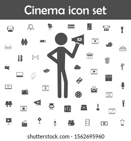 Director with a horn icon. Cinema icons universal set for web and mobile