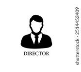 Director icon. isolated line vector illustration from professions collection. editable thin stroke director icon on white background