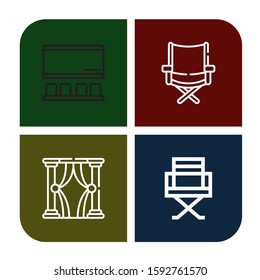 director icon set. Collection of Cinema, Directors chair, Theatre, Director chair icons