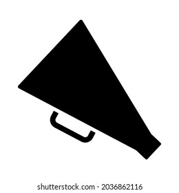 Director Megaphone Icon. Black Stencil Design. Vector Illustration.