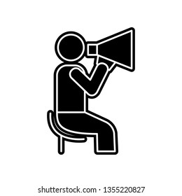 director with a megaphone icon. Element of Media tool for mobile concept and web apps icon. Glyph, flat icon for website design and development, app development