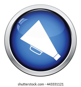Director megaphone icon. Glossy button design. Vector illustration.