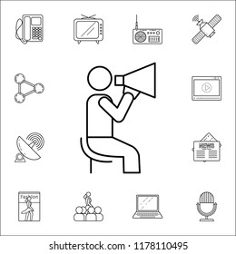 director with a megaphone icon. Media icons universal set for web and mobile