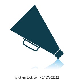 Icono del director Megaphone. Diseño de reflexión de sombra. Ilustración vectorial.