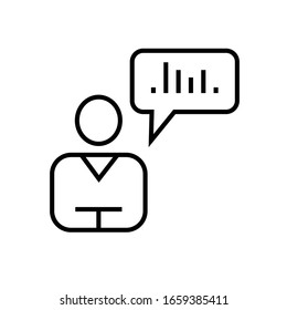 Director message line icon, concept sign, outline vector illustration, linear symbol.