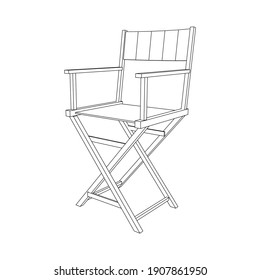 Director movie workplace chair. Wireframe low poly mesh vector illustration