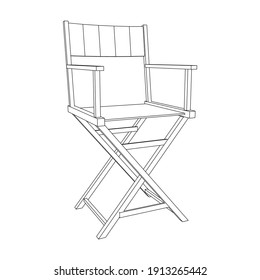 Director movie workplace chair. Wireframe low poly mesh vector illustration