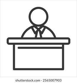 Director Outline Icon Vector Illustration