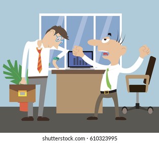 the Director scolds the employee. office life. vector illustration