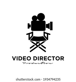 the director Studio Movie Video Cinema Cinematography Film Production logo design vector icon illustration Isolated White Background	
