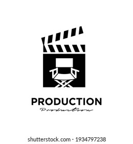 the director Studio Movie Video Cinema Cinematography Film Production logo design vector icon illustration Isolated White Background	
