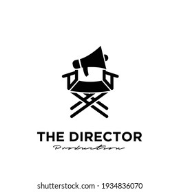 the director Studio Movie Video Cinema Cinematography Film Production logo design vector icon illustration Isolated White Background	
