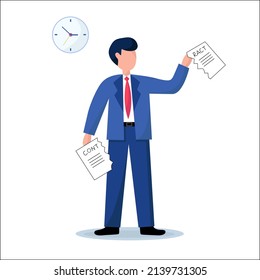 The director terminated the contract with an employee of his firm. Dismissal. Vector illustration in flat style