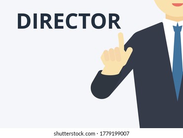 Director vector. Management and business concept. Businessman icon. Flat illustration.