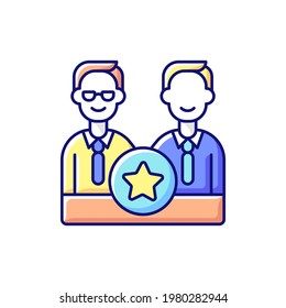 Directorate RGB Color Icon. Membership On Directors Board. Executive Staff. Specialised Administrative Body. Director Office. Responsibility For Company Corporate Policy. Isolated Vector Illustration