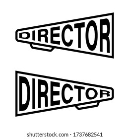 directorial speaker icon, loudspeaker. Filming a movie. Vector