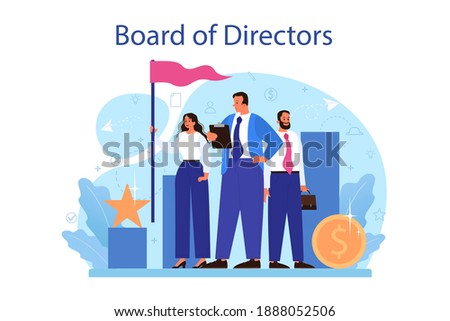 Directors board concept. Business planning and development. Brainstorming or negotiating process. Isolated flat vector illustration