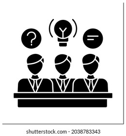 Directors Board Glyph Icon. Elected Group Of Individuals Represent Shareholders. Governing Body For Corporate Management And Oversight.Filled Flat Sign. Isolated Silhouette Vector Illustration