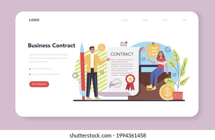 Directors board web banner or landing page. Business planning and development. Brainstorming or negotiating process. Business meeting and contracting. Isolated flat vector illustration