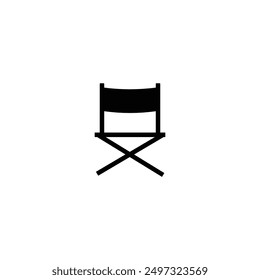 Director's chair, black vector icon, in isolated white background