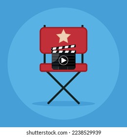 Director's chair and clapboard. Vector illustration.