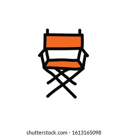 Director's Chair Doodle Icon, Vector Illustration